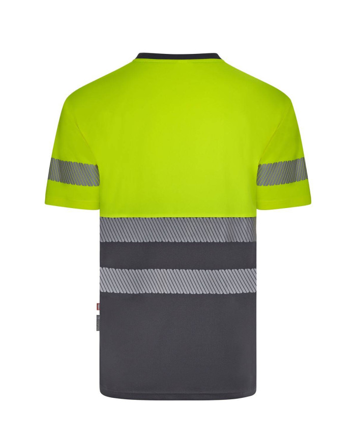 Camiseta poliéster reciclado bicolor manga corta cinta segmentada VELILLA