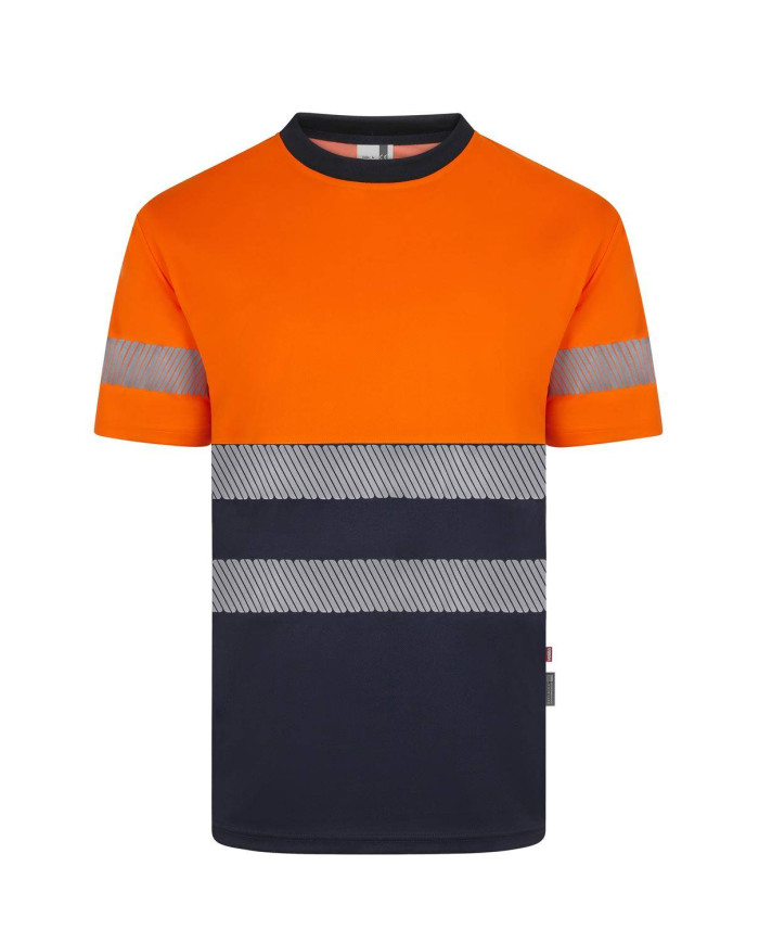 Camiseta poliéster reciclado bicolor manga corta cinta segmentada VELILLA