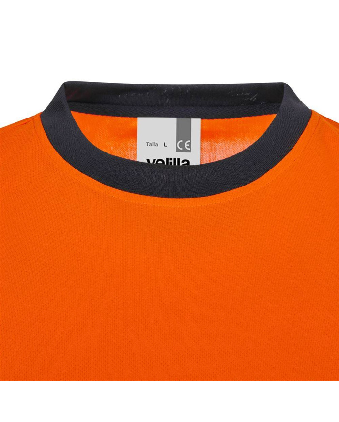 Camiseta poliéster reciclado bicolor manga corta cinta segmentada VELILLA