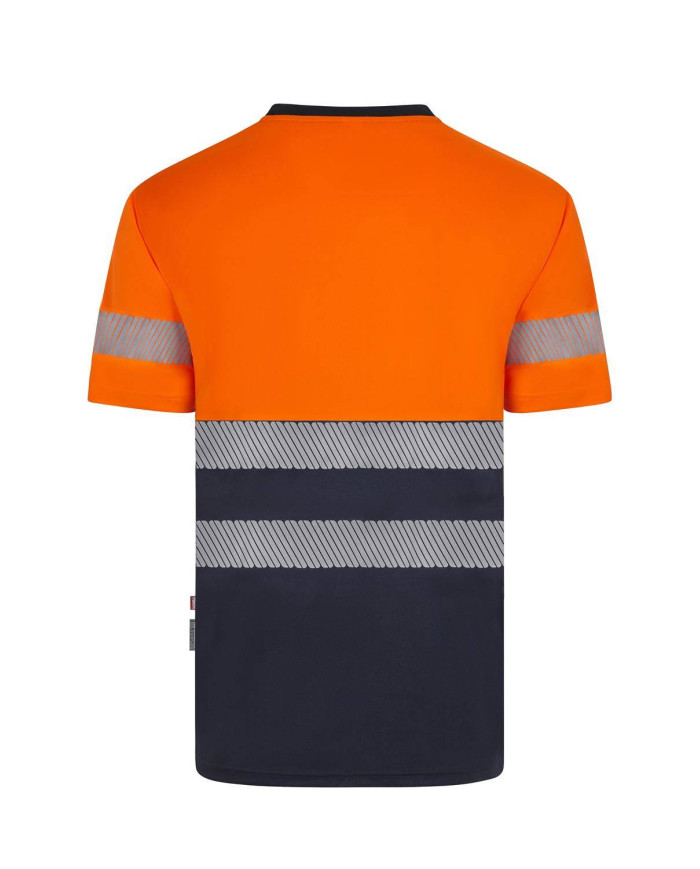 Camiseta poliéster reciclado bicolor manga corta cinta segmentada VELILLA