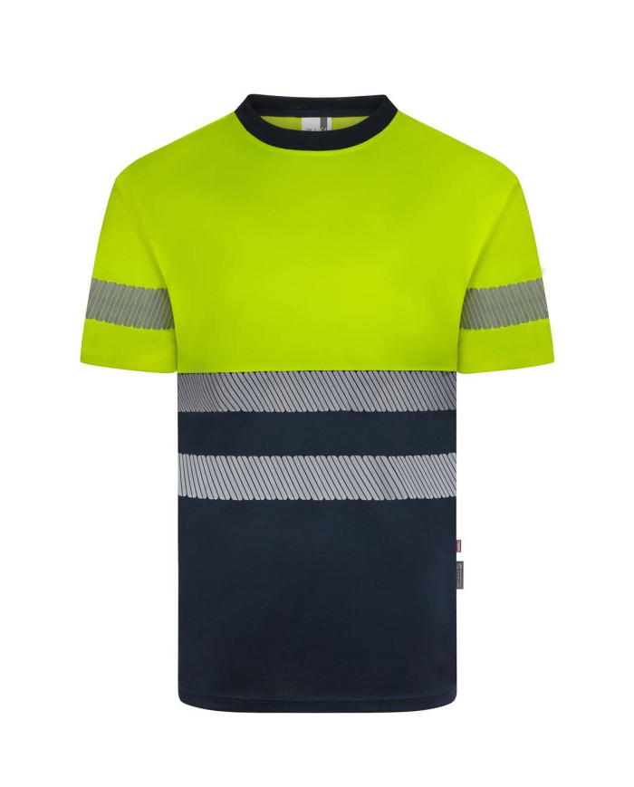 Camiseta poliéster reciclado bicolor manga corta cinta segmentada VELILLA