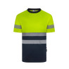 Camiseta poliéster reciclado bicolor manga corta cinta segmentada VELILLA