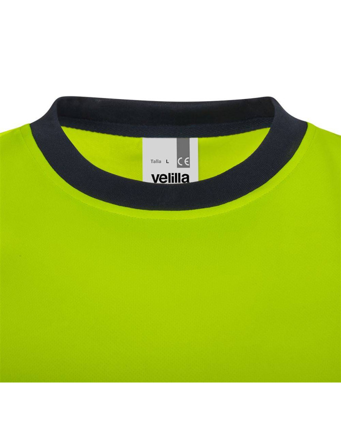 Camiseta poliéster reciclado bicolor manga corta cinta segmentada VELILLA