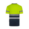 Camiseta poliéster reciclado bicolor manga corta cinta segmentada VELILLA