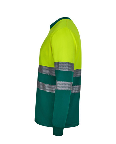 Camiseta poliéster reciclado bicolor manga larga cinta segmentada VELILLA