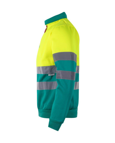 Sudadera bicolor con media cremallera VELILLA