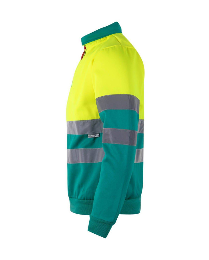 Sudadera bicolor con media cremallera VELILLA