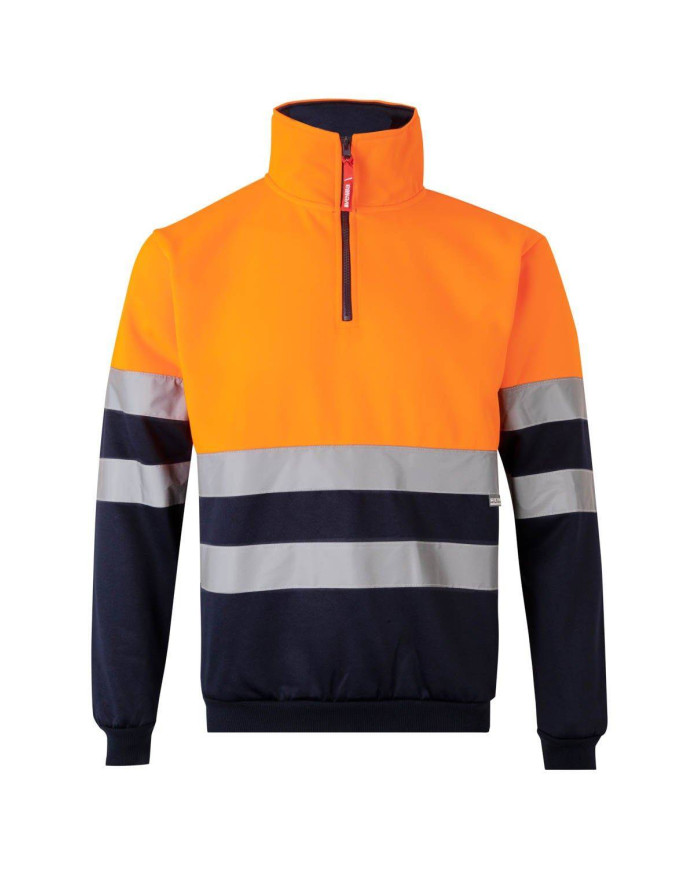 Sudadera bicolor con media cremallera VELILLA