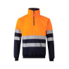 Sudadera bicolor con media cremallera VELILLA