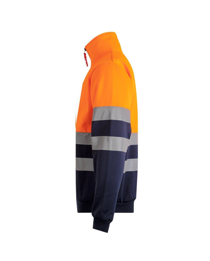 Sudadera bicolor con media cremallera VELILLA