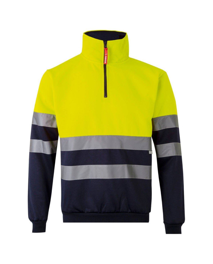 Sudadera bicolor con media cremallera VELILLA