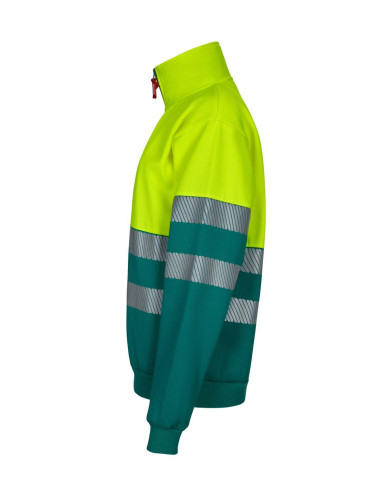 Sudadera bicolor con media cremallera cinta segmentada VELILLA