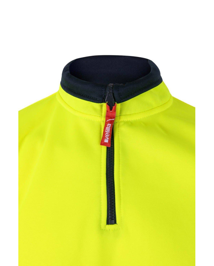 Sudadera bicolor con media cremallera cinta segmentada VELILLA