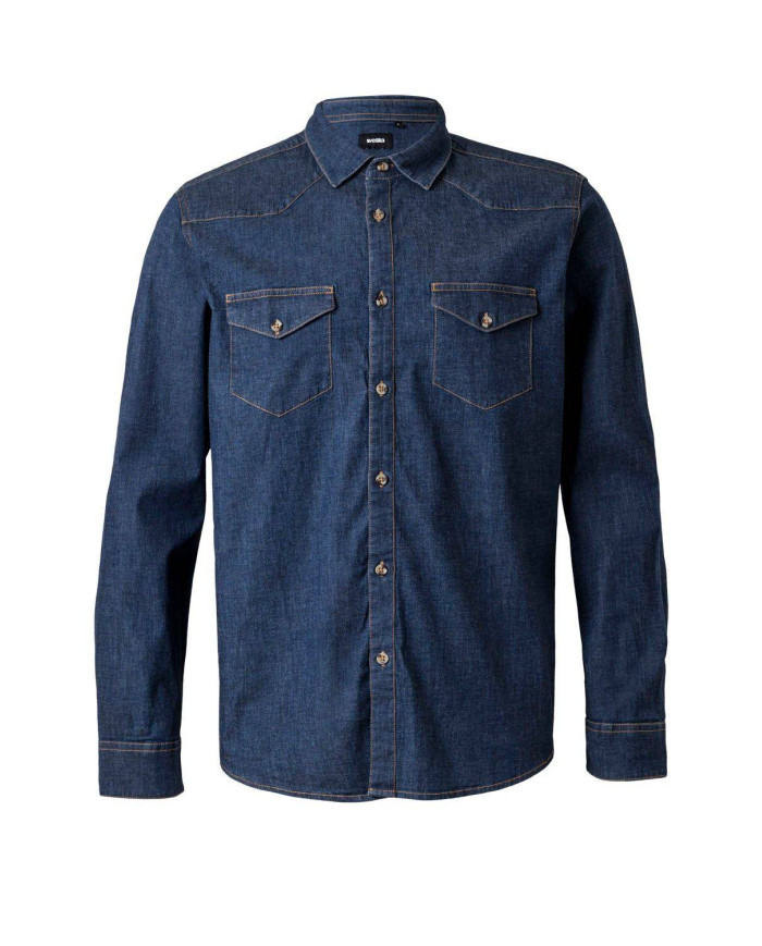 Camisa denim stretch manga larga hombre VELILLA