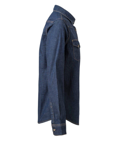 Camisa denim stretch manga larga mujer VELILLA