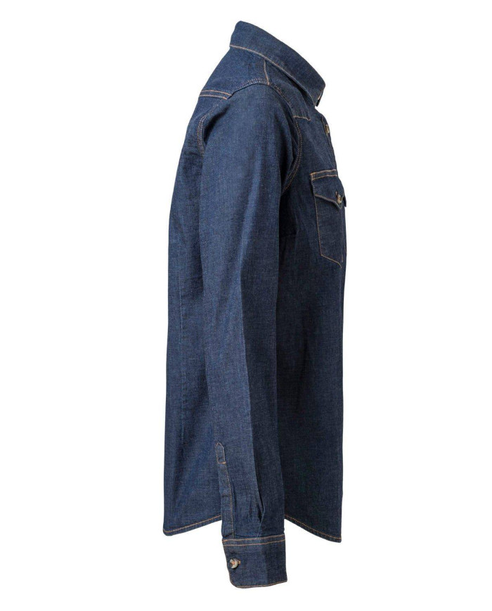 Camisa denim stretch manga larga mujer VELILLA