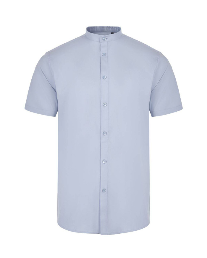 Camisa cuello tirilla stretch manga corta hombre VELILLA