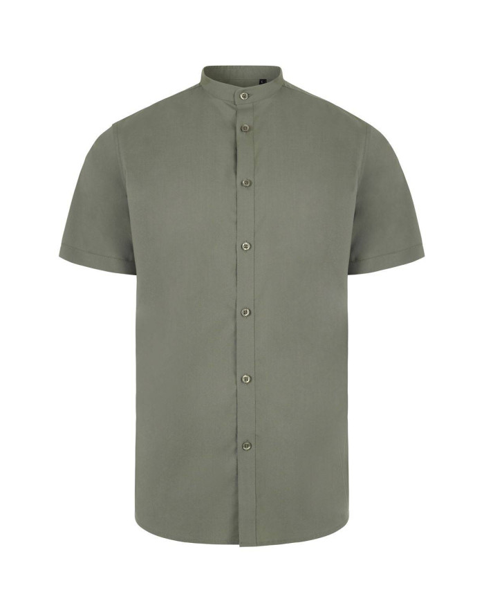 Camisa cuello tirilla stretch manga corta hombre VELILLA