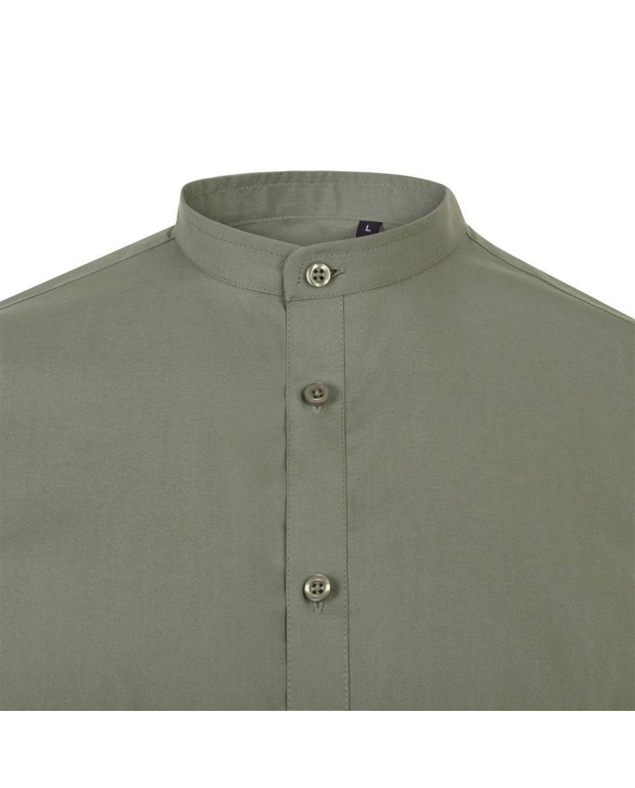 Camisa cuello tirilla stretch manga larga hombre VELILLA