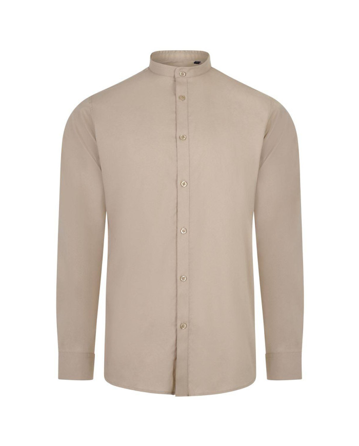 Camisa cuello tirilla stretch manga larga hombre VELILLA