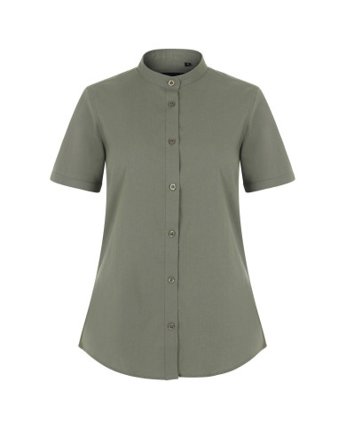 Camisa cuello tirilla stretch manga corta mujer VELILLA