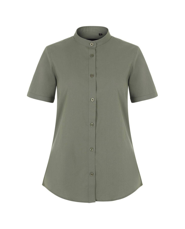 Camisa cuello tirilla stretch manga corta mujer VELILLA