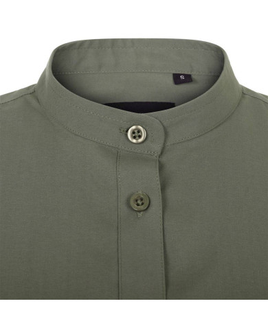 Camisa cuello tirilla stretch manga corta mujer VELILLA