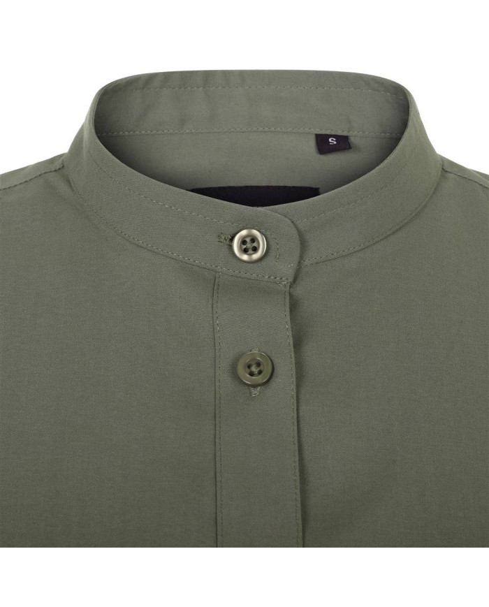 Camisa cuello tirilla stretch manga corta mujer VELILLA