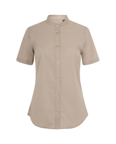 Camisa cuello tirilla stretch manga corta mujer VELILLA