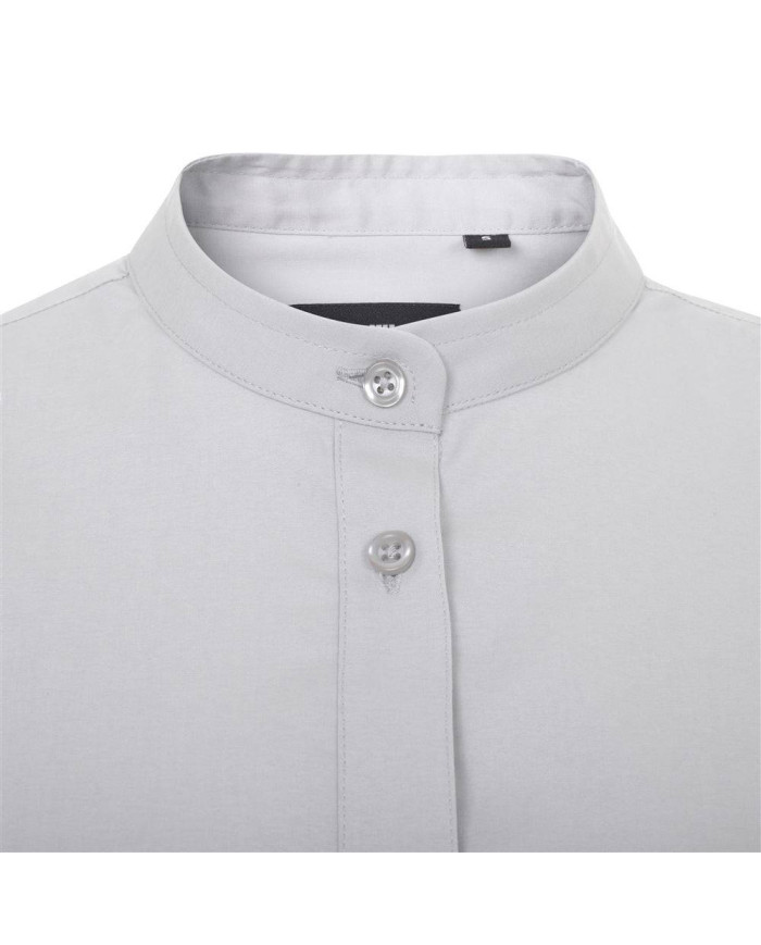Camisa cuello tirilla stretch manga corta mujer VELILLA