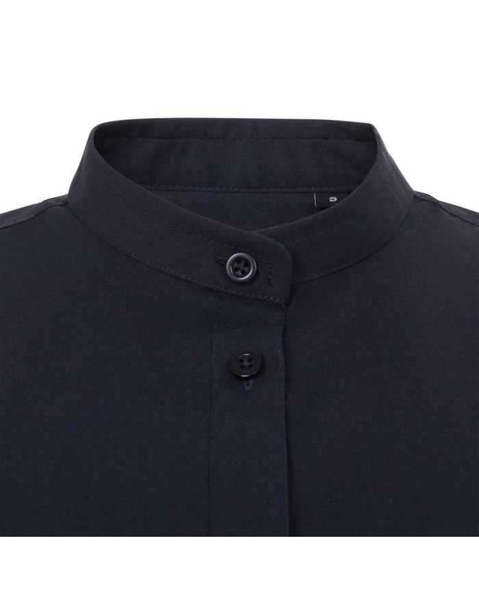 Camisa cuello tirilla stretch manga corta mujer VELILLA