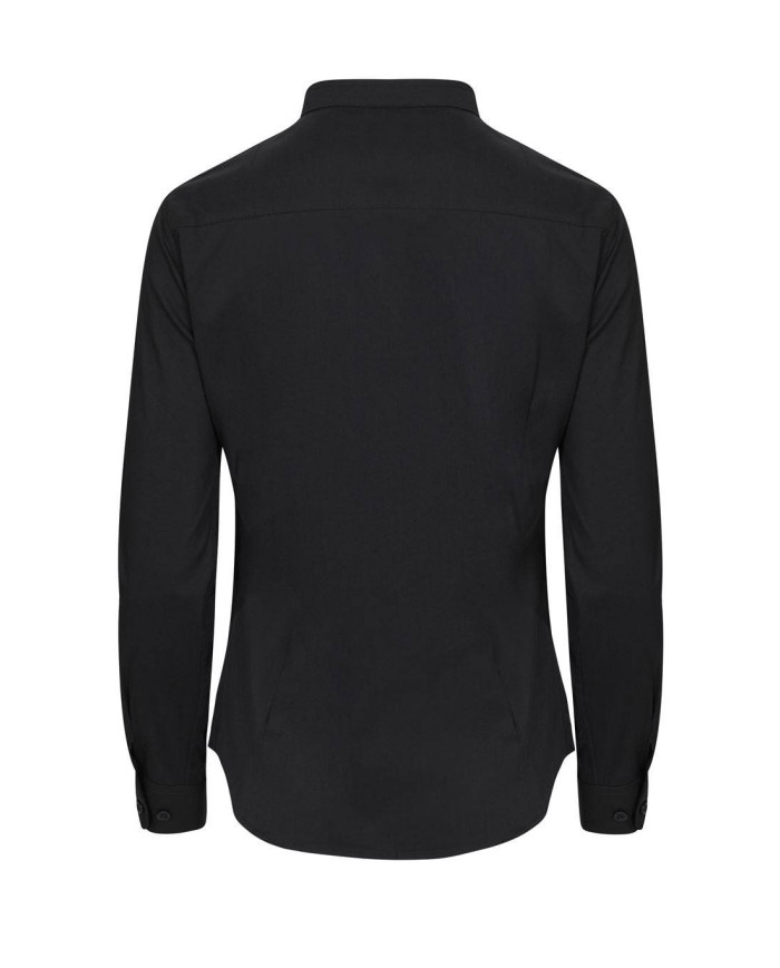 Camisa cuello tirilla stretch manga larga mujer VELILLA