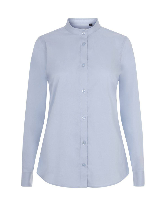 Camisa cuello tirilla stretch manga larga mujer VELILLA