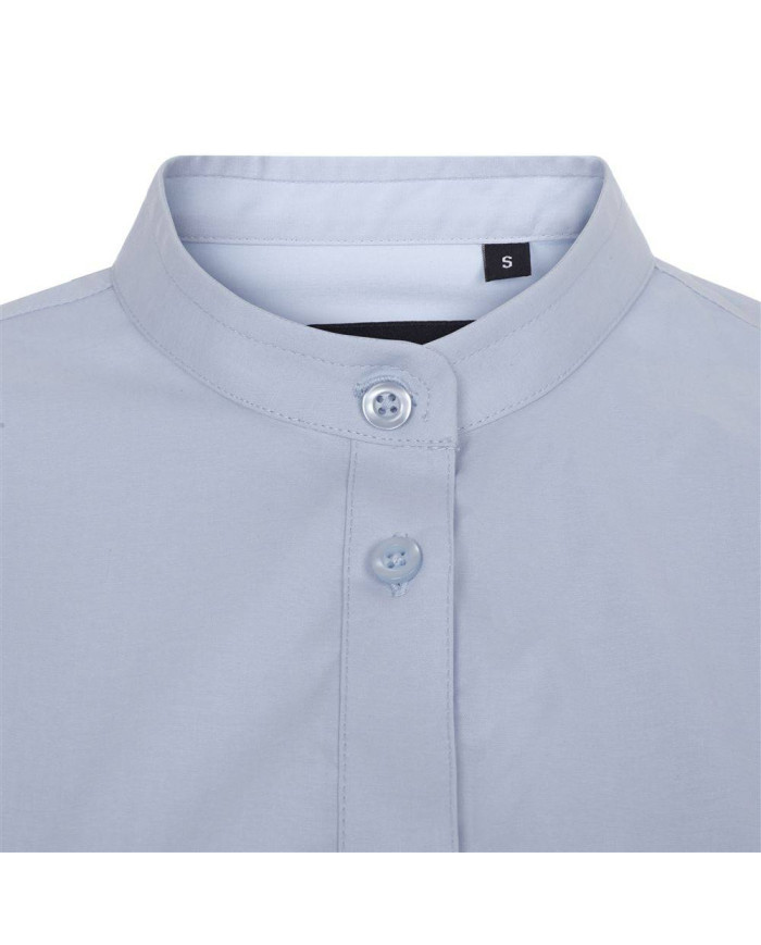 Camisa cuello tirilla stretch manga larga mujer VELILLA