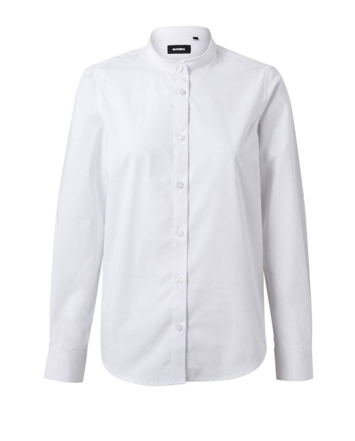Camisa cuello tirilla stretch manga larga mujer VELILLA