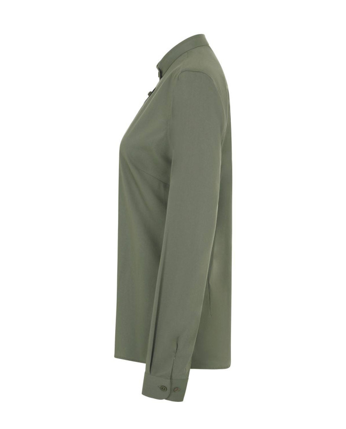 Camisa cuello tirilla stretch manga larga mujer VELILLA