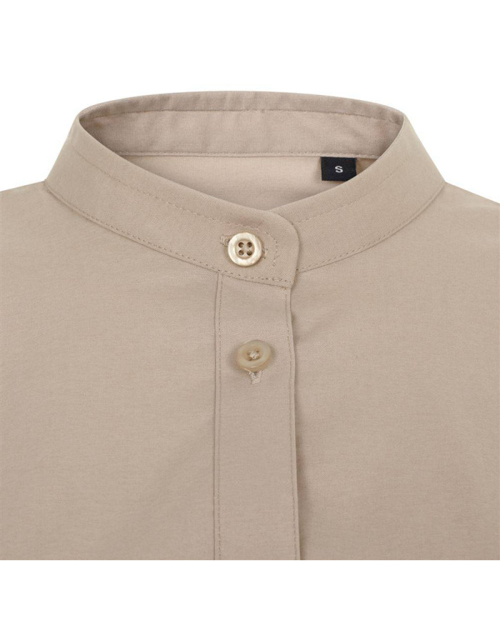 Camisa cuello tirilla stretch manga larga mujer VELILLA