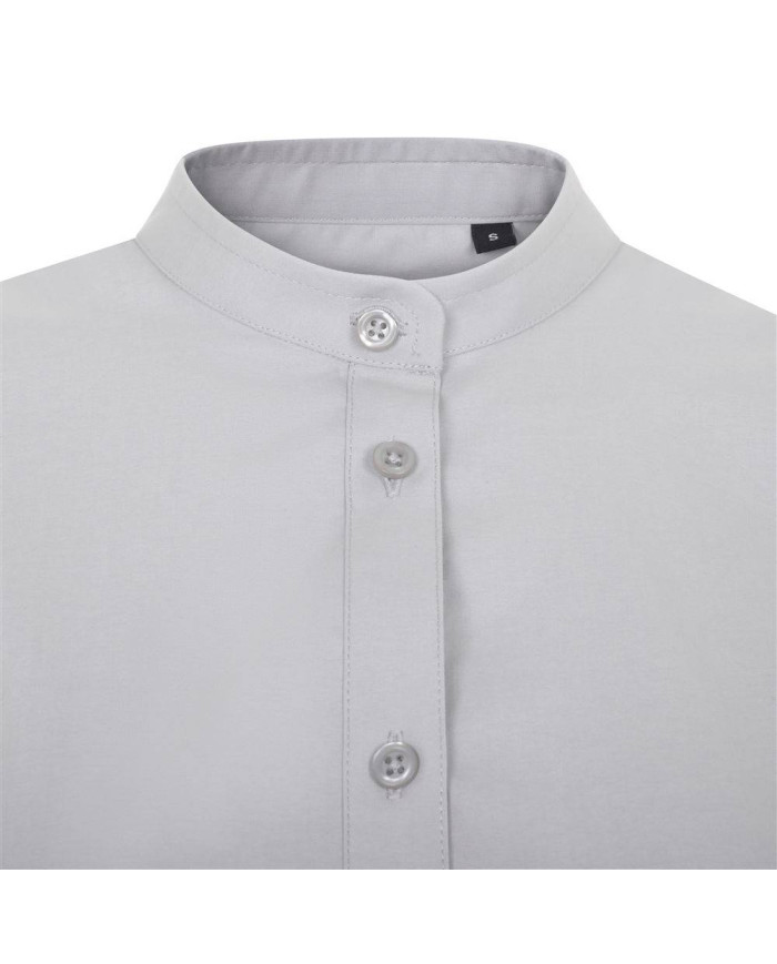 Camisa cuello tirilla stretch manga larga mujer VELILLA