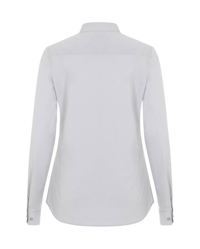 Camisa cuello tirilla stretch manga larga mujer VELILLA