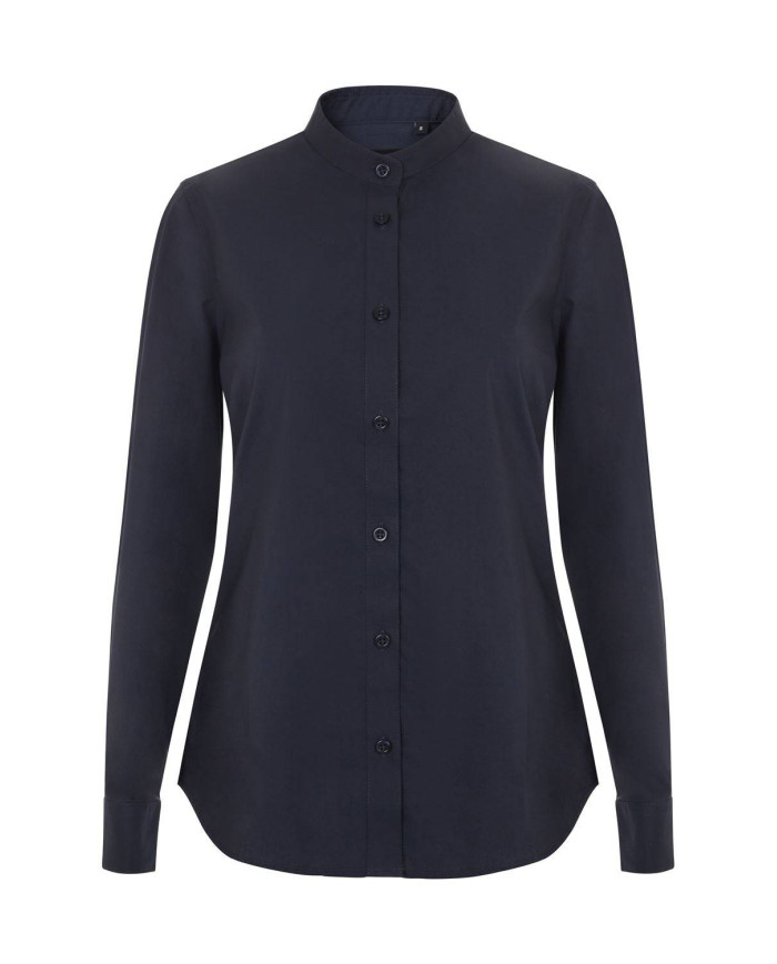 Camisa cuello tirilla stretch manga larga mujer VELILLA