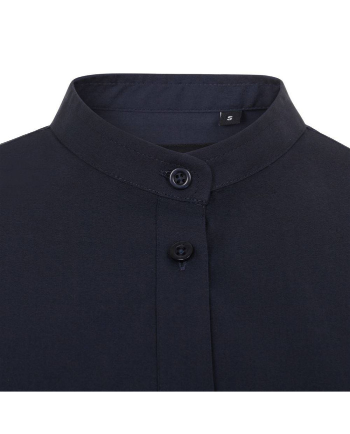 Camisa cuello tirilla stretch manga larga mujer VELILLA