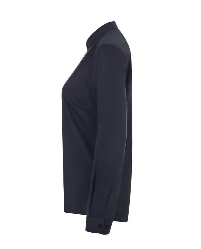 Camisa cuello tirilla stretch manga larga mujer VELILLA