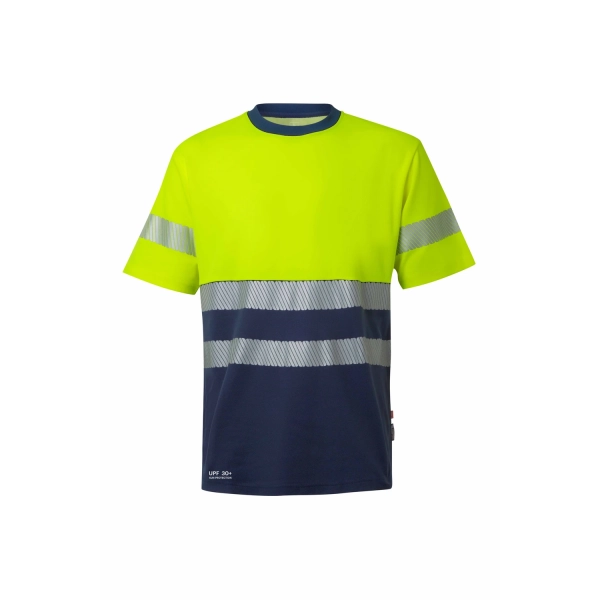 Camiseta de Trabajo Bicolor Velilla 305643 - Algodón y Cinta Segmentada