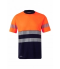 Camiseta de Trabajo Bicolor Velilla 305643 - Algodón y Cinta Segmentada